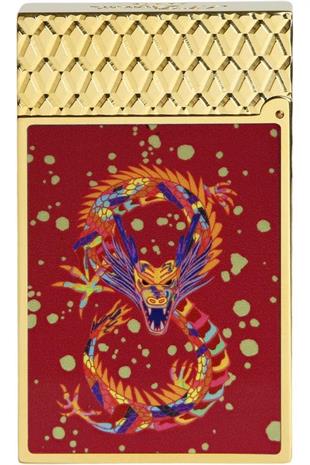 S.T. Dupont Ligne 2 Dragon Burgundy/Gold Puro Çakmağı 16526