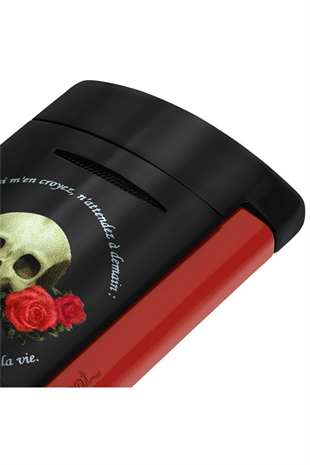 S.T. Dupont Minijet Memento Mori Kırmızı-Siyah Puro Çakmağı 10894