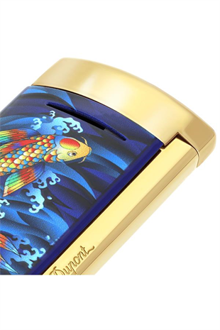 S.T. Dupont Minijet Koifish Gold-Lacivert Puro Çakmağı 10897KF