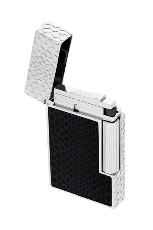 S.T. Dupont Guilloche Under Lacquer Ligne 2 Yılan Desenli Siyah Çakmak 16079