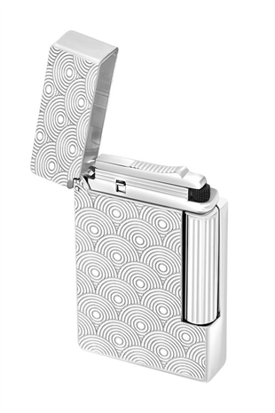 S.T. Dupont Initial Guilloche Gümüş Daire İşlemeli Puro Çakmağı 20844