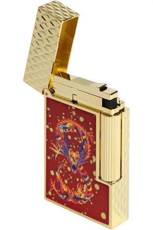 S.T. Dupont Ligne 2 Dragon Burgundy/Gold Puro Çakmağı 16526