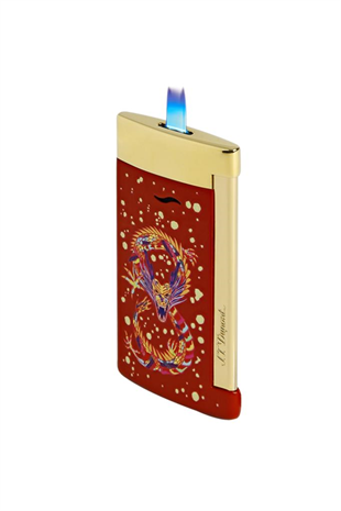 S.T. Dupont Slim 7 Burgundy Dragon Gold Puro Çakmağı 27776