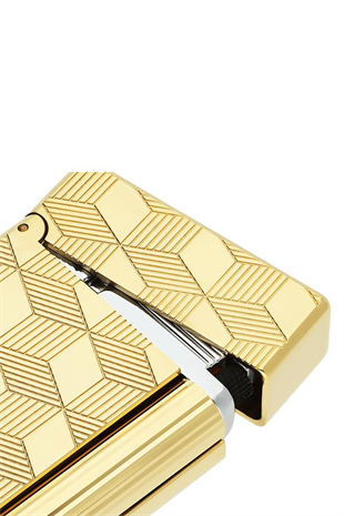 S.T. Dupont Initial Guilloche Gold Düz İşlemeli Puro Çakmağı 20841