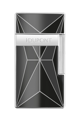 S.T. Dupont Biggy Fire x Siyah-Krom Puro Çakmağı 25077