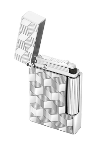 S.T. Dupont Initial Guilloche Gümüş Düz İşlemeli Puro Çakmağı 20840