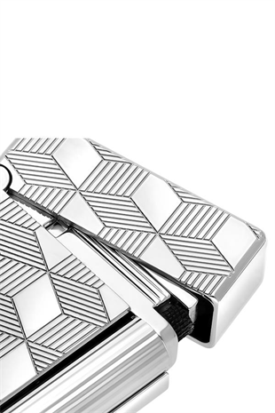 S.T. Dupont Initial Guilloche Gümüş Düz İşlemeli Puro Çakmağı 20840