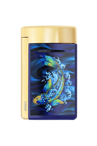 S.T. Dupont Minijet Koifish Gold-Lacivert Puro Çakmağı 10897KF