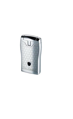 Tonino Lamborghini Tek Torch Pürmüz Desenli Gümüş Puro Çakmağı
