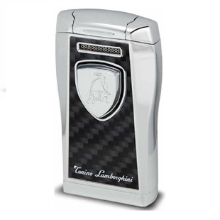 Tonino Lamborghini Tek Torch Pürmüz Desenli Gümüş Puro Çakmağı