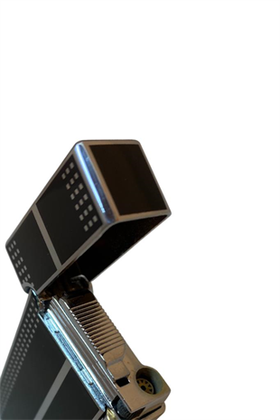 Vindiesel Siyah Gümüş Desenli Tek Torch Pürmüz Puro Çakmağı