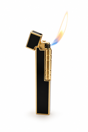 Vindiesel Siyah Gold Slim Soft Flame Metal Çakmak