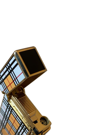 Vindiesel Gold Siyah Beyaz Desenli Tek Torch Pürmüz Puro Çakmağı