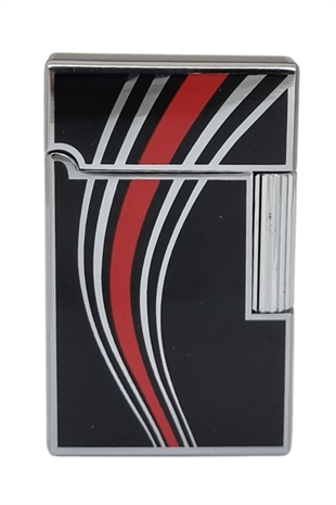 Vindiesel Soft Flame Siyah-Gümüş-Kırmızı Desenli Çakmak