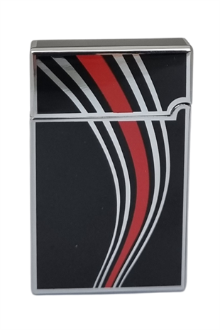 Vindiesel Soft Flame Siyah-Gümüş-Kırmızı Desenli Çakmak