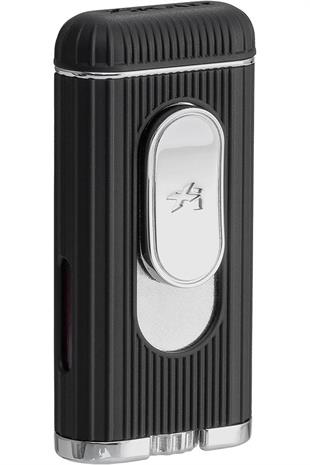 Xikar Hedron Siyah-Gümüş Tek Torch Puro Çakmağı
