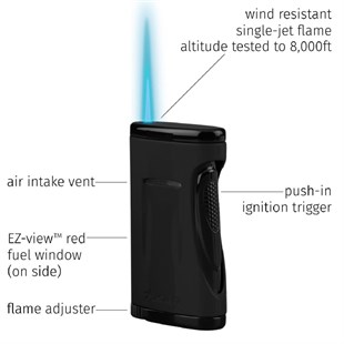 Xikar Xidris Tek Torch Pürmüz Siyah Puro Çakmağı