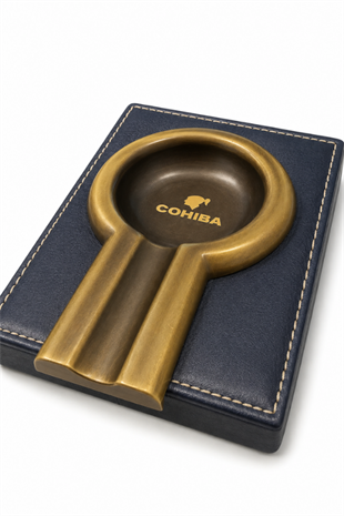 Cohiba Lacivert Gold Deri Kenarlı Tekli Puro Küllüğü