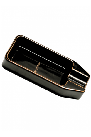 Parmida Siyah Gold Şeritli Tekli Porselen Puro Küllüğü