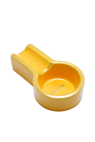 Parmida Sarı Gold Şeritli Tekli Porselen Puro Küllüğü