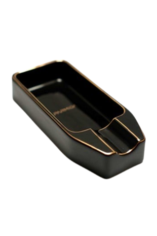 Parmida Siyah Gold Şeritli Tekli Porselen Puro Küllüğü