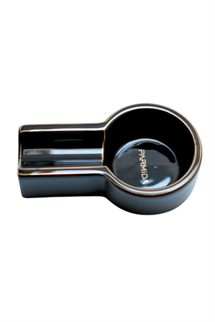 Parmida Siyah Gold Şeritli Tekli Porselen Puro Küllüğü