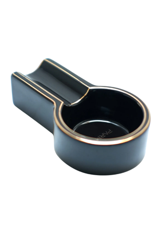 Parmida Siyah Gold Şeritli Tekli Porselen Puro Küllüğü