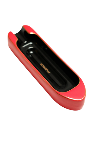 Parmida Siyah Kırmızı Tekli Porselen Puro Küllüğü