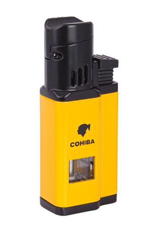 Cohiba 3 Torch Pürmüz Sarı-Siyah Metal Puro Çakmağı