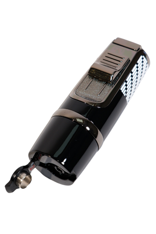 Cohiba 3 Torch Pürmüz Siyah-Beyaz Desenli Metal Puro Çakmağı