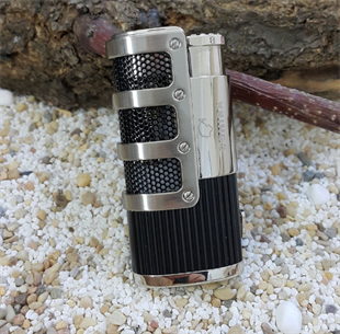 Cohiba 3 Torch Pürmüz Siyah-Gümüş Puro Çakmağı