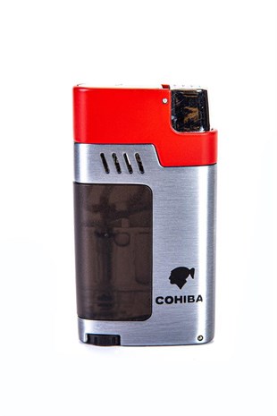 Cohiba 3 Torch Pürmüz Gümüş Kırmızı Puro Çakmağı