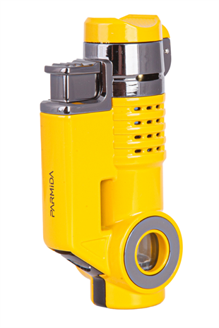 Parmida 3 Torch Pürmüz Sarı-Gunmetal Metal Puro Çakmağı