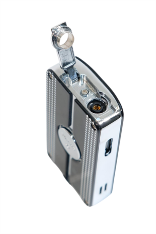 Cohiba 3 Torch Pürmüz Delicili Siyah Beyaz Nokta Desenli Metal Puro Çakmağı