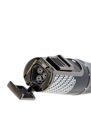 Cohiba 3 Torch Pürmüz Siyah-Beyaz Desenli Metal Puro Çakmağı