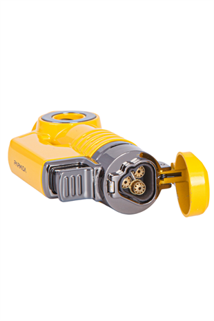 Parmida 3 Torch Pürmüz Sarı-Gunmetal Metal Puro Çakmağı