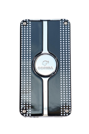 Cohiba 3 Torch Pürmüz Delicili Siyah Beyaz Nokta Desenli Metal Puro Çakmağı