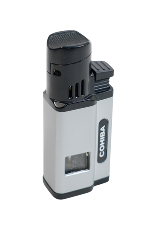 Cohiba 3 Torch Pürmüz Delicili Gümüş Siyah Metal Puro Çakmağı