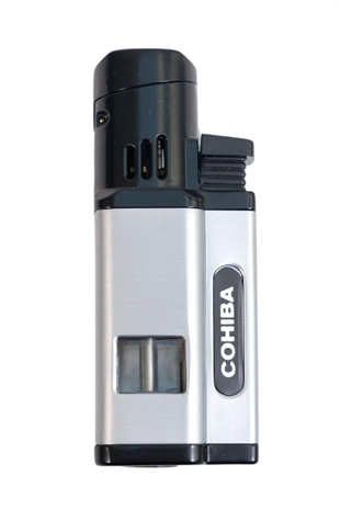 Cohiba 3 Torch Pürmüz Delicili Gümüş Siyah Metal Puro Çakmağı