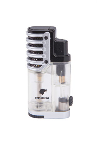 Cohiba 3 Torch Pürmüz Plastik Siyah-Gümüş Puro Çakmağı