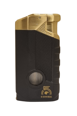 Cohiba 55. Yıl Özel Üretim Dahili Delicili 3 Torch Pürmüz Siyah-Gold Puro Çakmağı