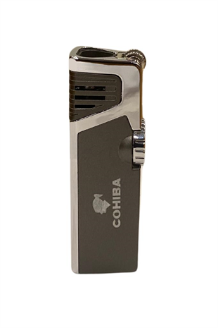 Cohiba Gümüş-Gunmetal Dahili Delicili 3 Torch Pürmüz Puro Çakmağı