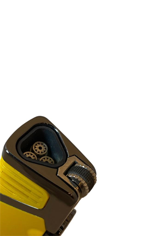 Cohiba Gunmetal-Sarı Dahili Delicili 3 Torch Pürmüz Puro Çakmağı