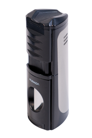 Parmida 3 Torch Pürmüz Kesici & Delicili Siyah Gunmetal Metal Puro Çakmağı