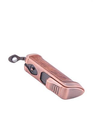 Parmida 3 Torch Pürmüz Ahşap Desenli Puro Çakmağı