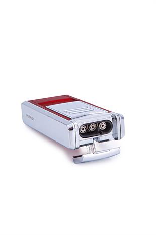 Parmida 3 Torch Pürmüz Kırmızı-Gümüş Metal Puro Çakmağı