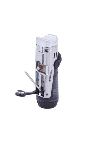 Parmida 3 Torch Pürmüz Siyah-Gümüş Puro Çakmağı