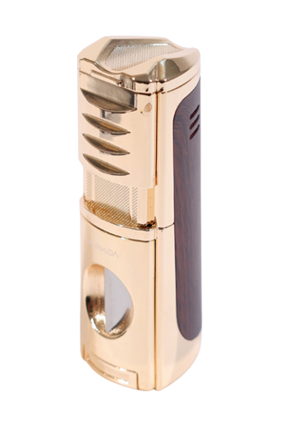 Parmida 3 Torch Pürmüz Kesici & Delicili Gold Metal Puro Çakmağı