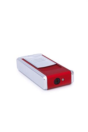 Parmida 3 Torch Pürmüz Kırmızı-Gümüş Metal Puro Çakmağı