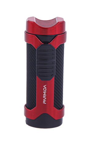 Parmida 3 Torch Pürmüz Kırmızı-Siyah Puro Çakmağı